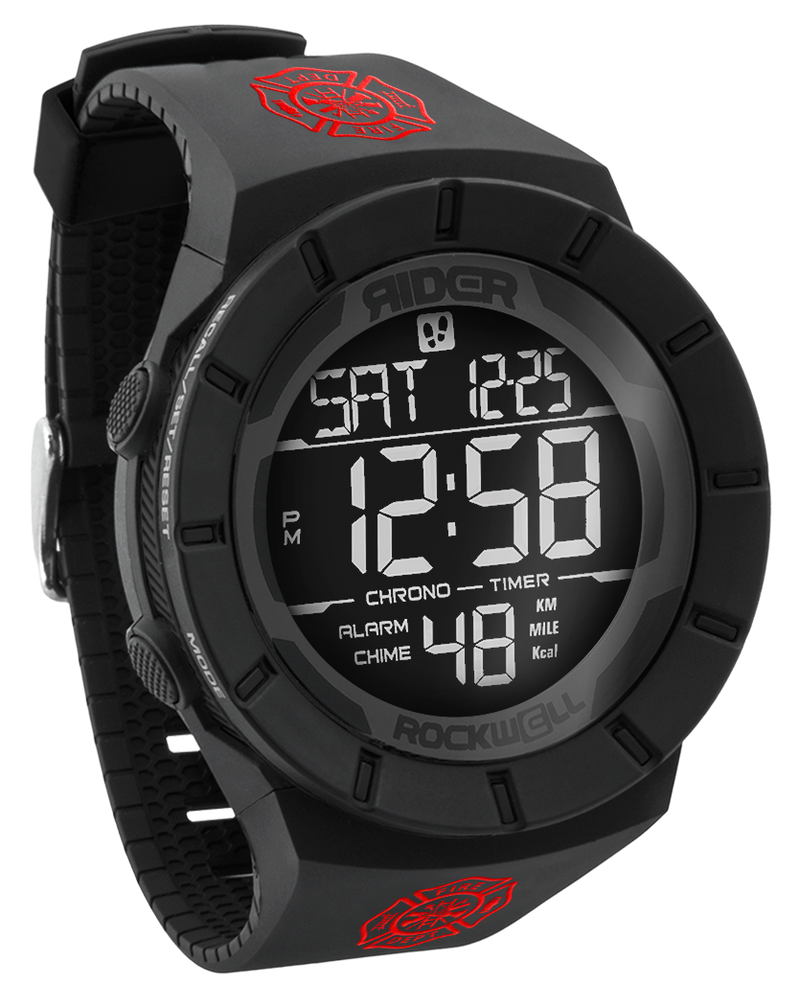 Load image into Gallery viewer, Rockwell Time - Coliseum Fit™ Firefighter - Maltese Cross Edition (Phantom Black) Watch
