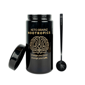 Keto Brainz Nootropics - In Keto Brainz Miron Glass Countertop Jar + Long Handled Scoop