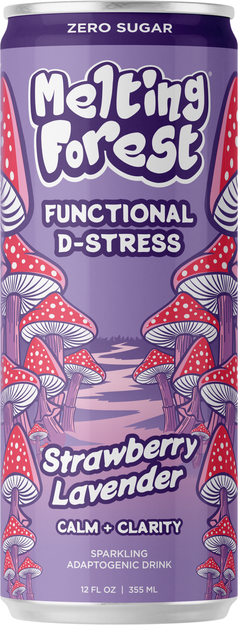 Load image into Gallery viewer, Melting Forest - Mushroom D-Stress Drink 12 Pack - Strawberry Lavender
