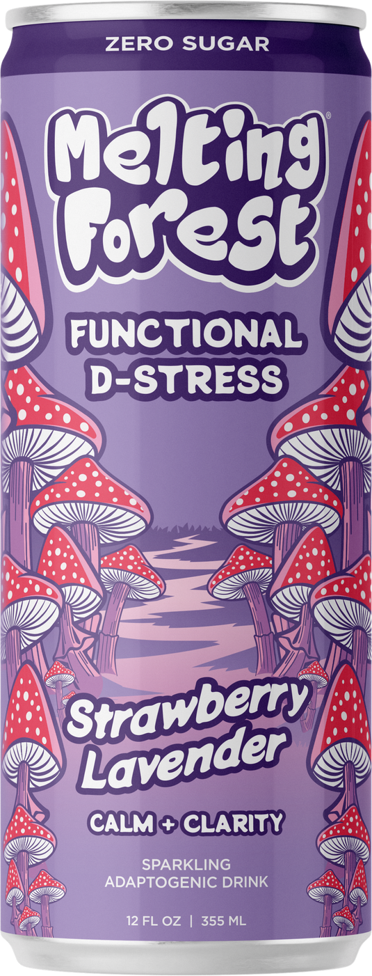Melting Forest - Mushroom D-Stress Drink 12 Pack - Strawberry Lavender