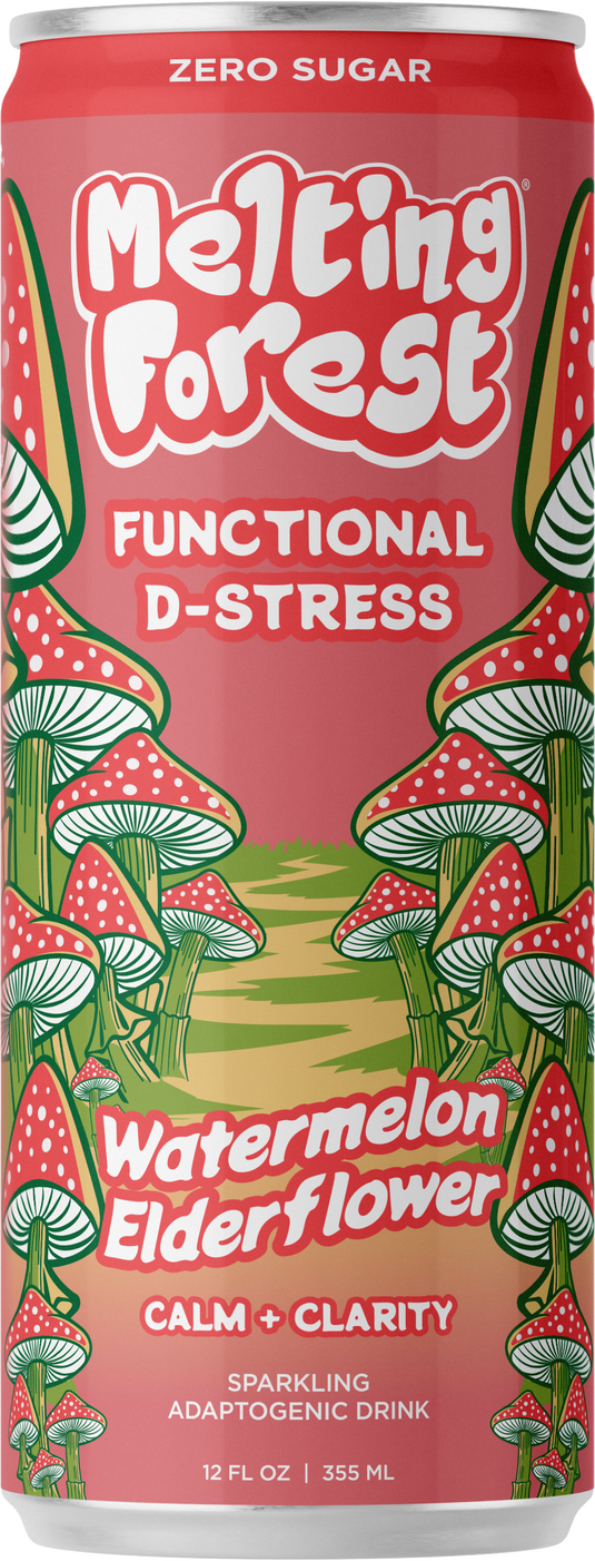 Melting Forest - Mushroom D-Stress Drink 12 Pack - Watermelon Elderflower