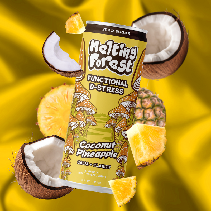 Load image into Gallery viewer, Melting Forest - Mushroom D-Stress Drink 12 Pack - Coconut Pineapple
