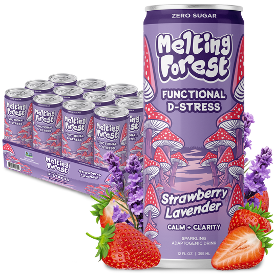 Melting Forest - Mushroom D-Stress Drink 12 Pack - Strawberry Lavender