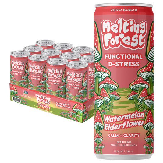 Melting Forest - Mushroom D-Stress Drink 12 Pack - Watermelon Elderflower