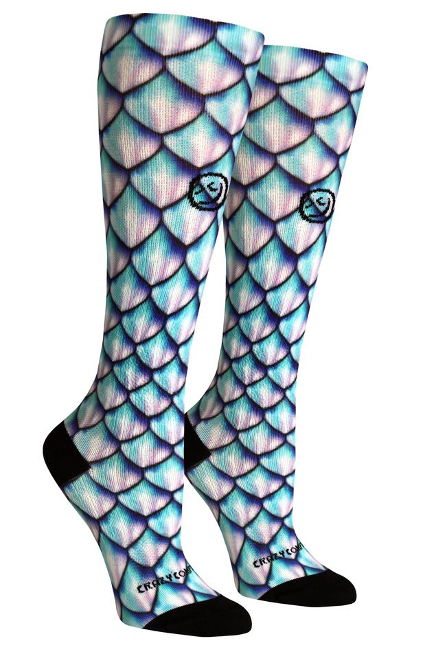 Load image into Gallery viewer, Crazy Compression - Mermaid 3D Aqua - (Standard &amp; Extra Wide)
