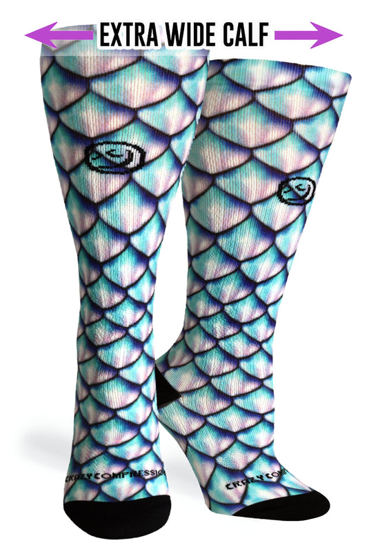 Crazy Compression - Mermaid 3D Aqua - (Standard & Extra Wide)