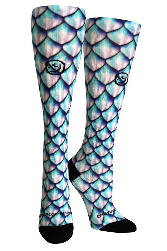 Crazy Compression - Mermaid 3D Aqua - (Standard & Extra Wide)
