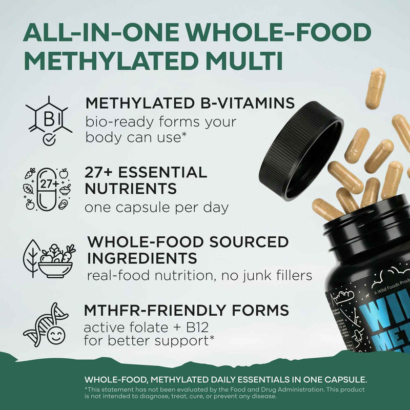 Load image into Gallery viewer, Wild Foods - Methylated Whole Food Multivitamin - Vitamins &amp; Supplements
