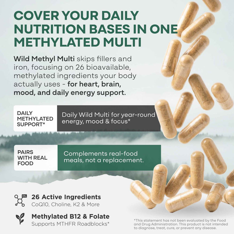 Load image into Gallery viewer, Wild Foods - Methylated Whole Food Multivitamin - Vitamins &amp; Supplements
