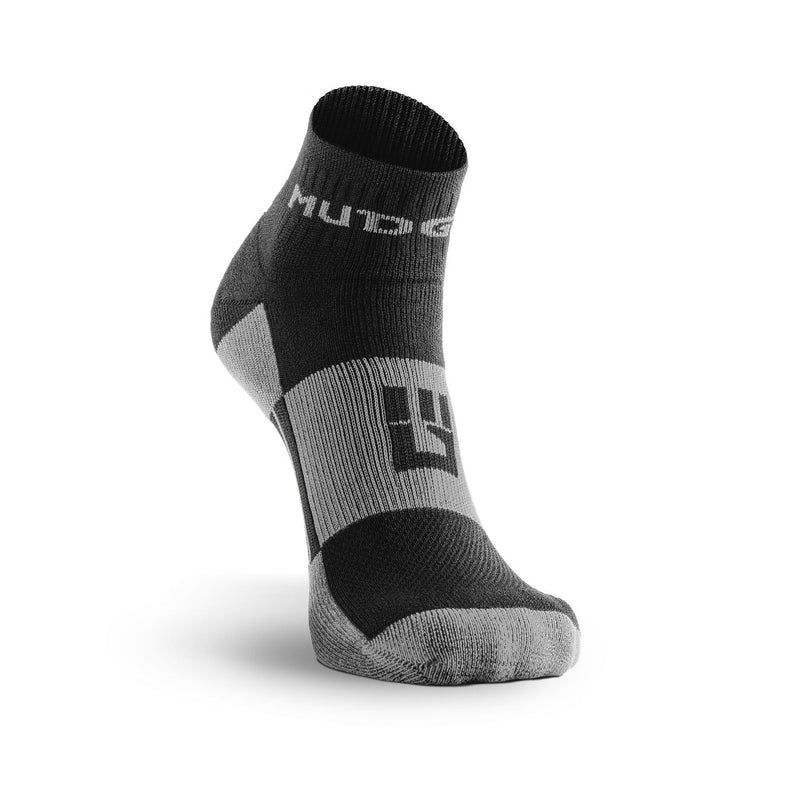 Load image into Gallery viewer, MudGear Quarter (¼) Crew Socks - Black/Gray (2 pair pack)
