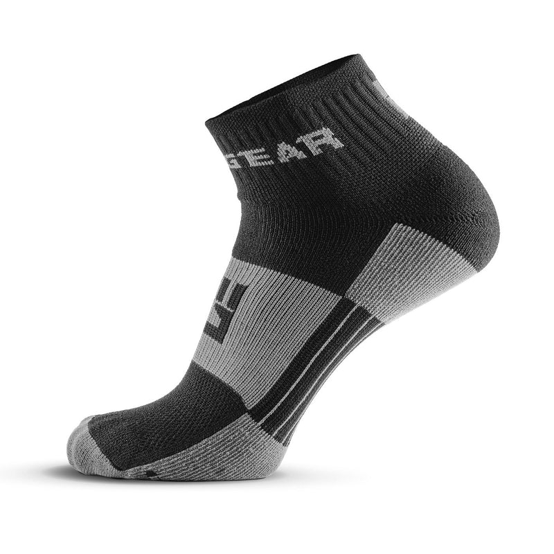 Load image into Gallery viewer, MudGear Quarter (¼) Crew Socks - Black/Gray (2 pair pack)

