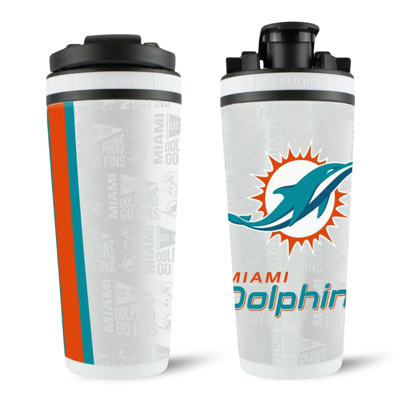 Load image into Gallery viewer, Ice Shaker - Officially Licensed Miami Dolphins 26oz Ice Shaker
