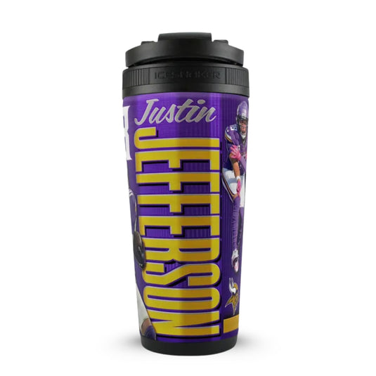 Ice Shaker - Justin Jefferson Minnesota Vikings 4D 26oz Ice Shaker