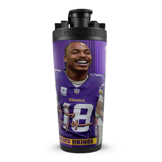 Ice Shaker - Justin Jefferson Minnesota Vikings 4D 26oz Ice Shaker