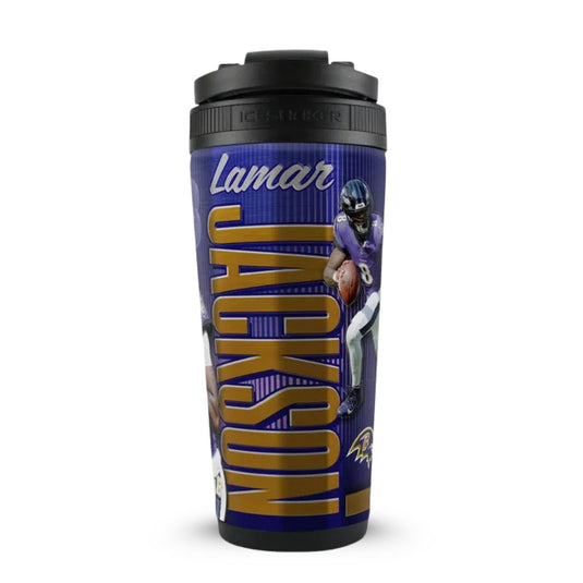 Ice Shaker - Lamar Jackson Baltimore Ravens 4D 26oz Ice Shaker