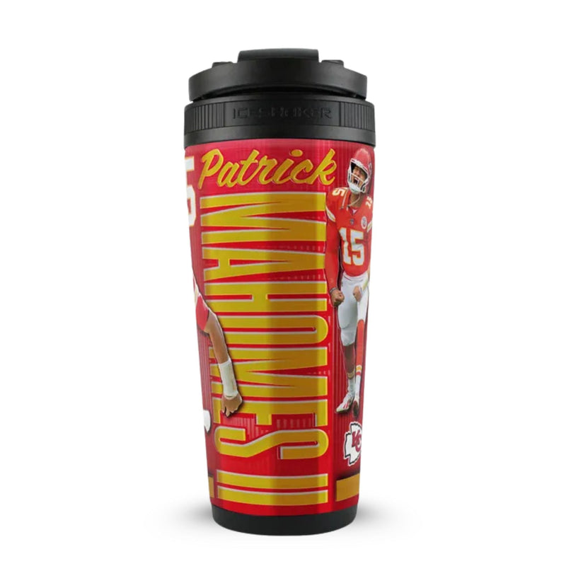 Load image into Gallery viewer, Ice Shaker - Patrick Mahomes Kansas City Chiefs 4D 26oz Ice Shaker
