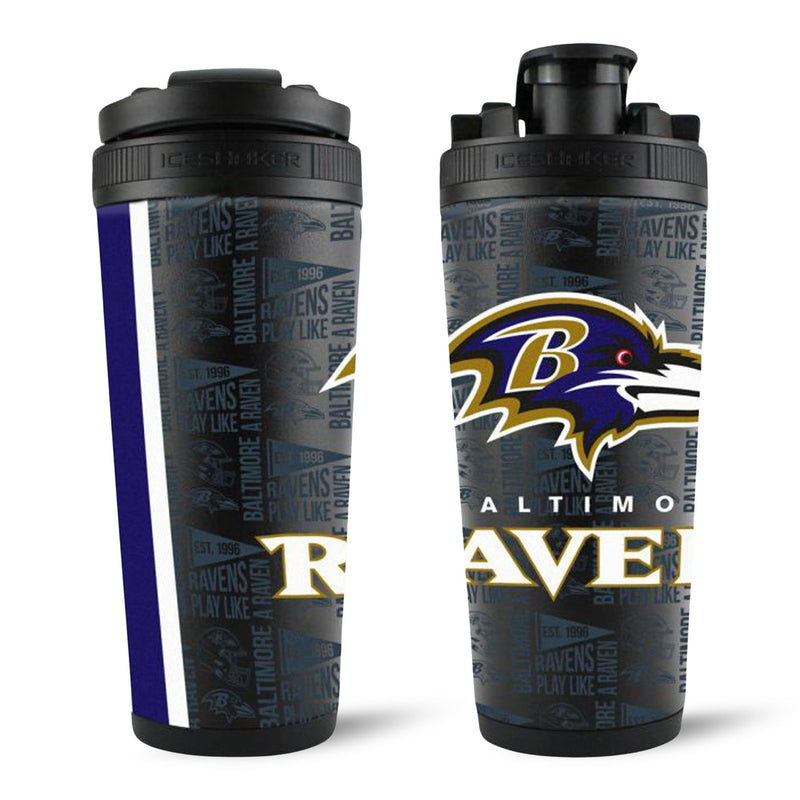 Load image into Gallery viewer, Ice Shaker - Officially Licensed Baltimore Ravens 26oz Ice Shaker
