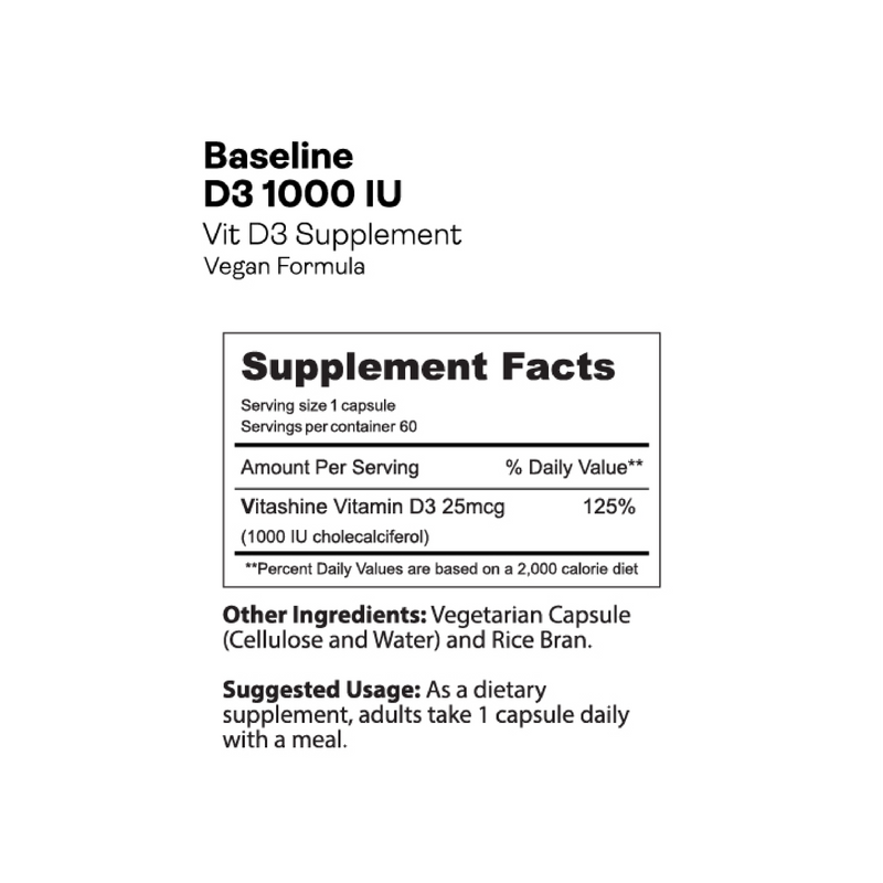 Load image into Gallery viewer, Gnarly Baseline Vitamin D3 - Nutrition Facts Panel
