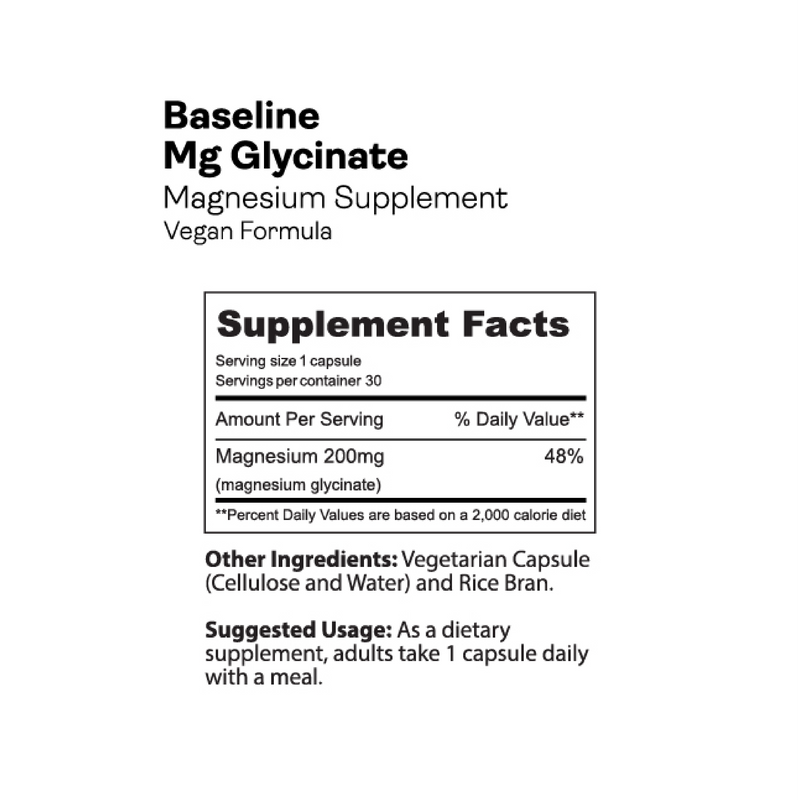 Load image into Gallery viewer, Gnarly Baseline Magnesium Glycinate - Nutrition Facts Panel
