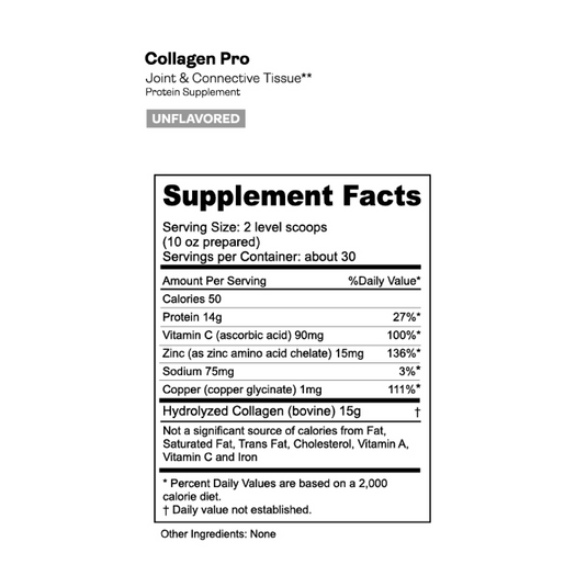 Gnarly Collagen Pro - Nutrition Facts Panel