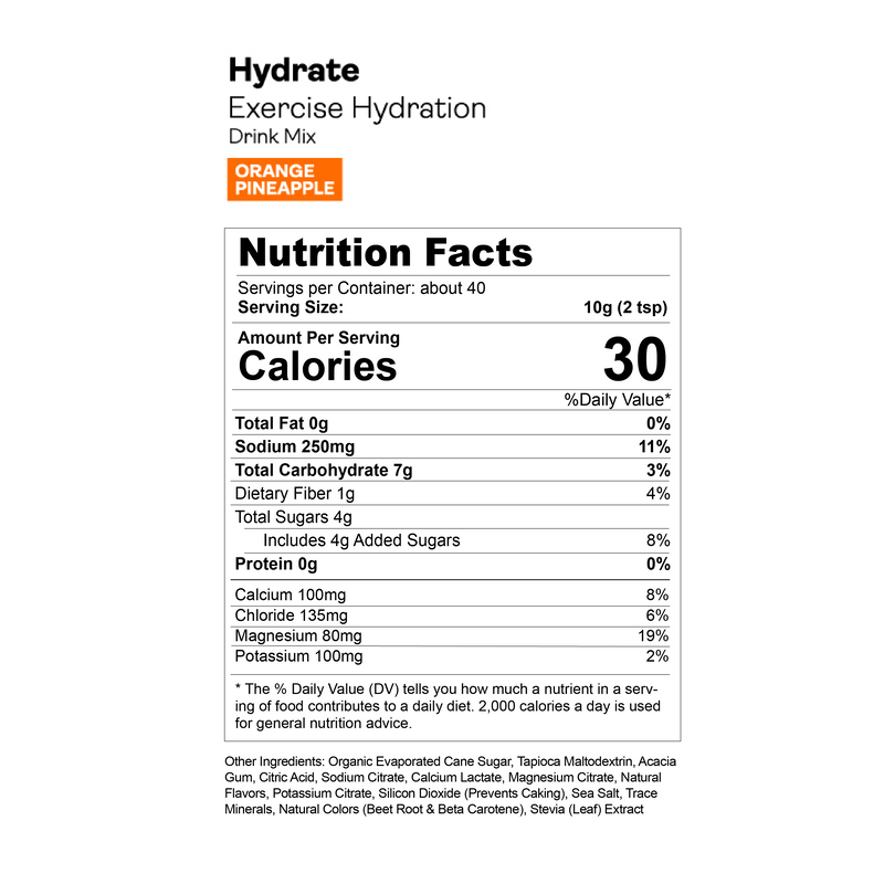 Load image into Gallery viewer, Gnarly Hydrate Orange Pineapple - Nutrition Facts Panel
