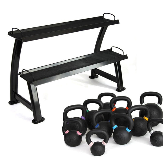 SMAI - Cast Iron Kettlebell Set 9lb-40lb with Storage Rack