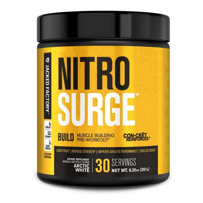 Load image into Gallery viewer, Jacked Factory - Nitrosurge Build - Muscle Building Pre-Workout - Artic White
