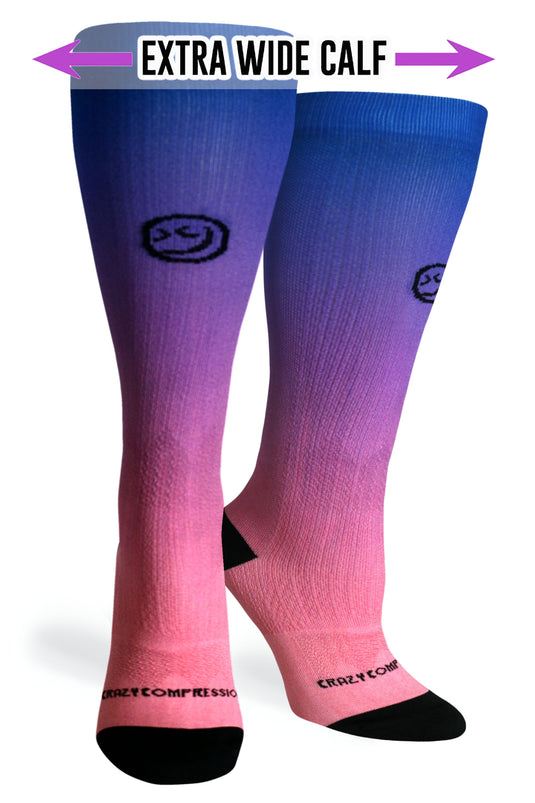 Crazy Compression - Ombré Blue Pink - (Standard & Extra Wide)