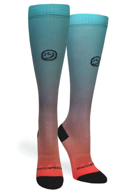 Crazy Compression - Ombré Peach Aqua - (Standard & Extra Wide)
