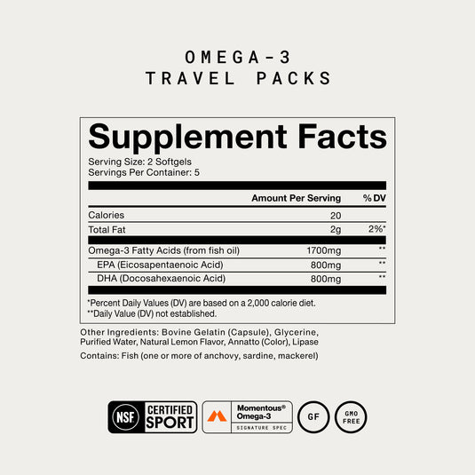 Momentous - Omega-3 Travel Packs - Vitamins & Supplements