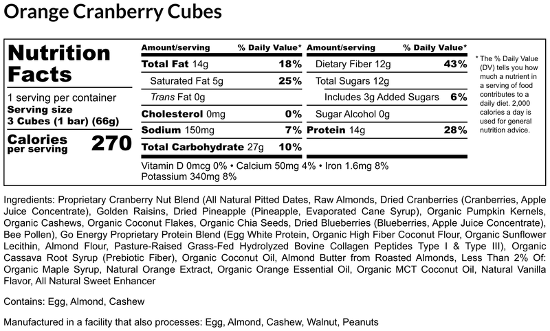 Load image into Gallery viewer, E3 Energy Cubes - Orange Cranberry Protein Bars (12 bars)
