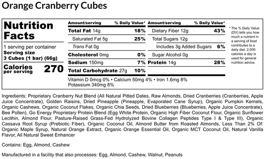 E3 Energy Cubes - Orange Cranberry Protein Bars (12 bars)
