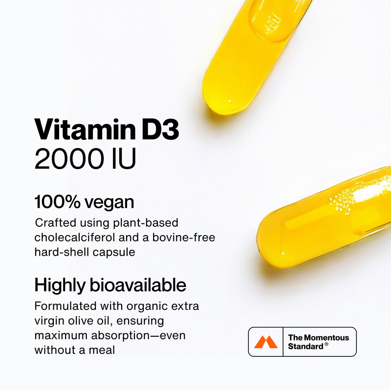 Load image into Gallery viewer, Momentous - Vitamin D3 2000 IU - Vitamins &amp; Supplements
