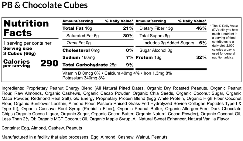 Load image into Gallery viewer, E3 Energy Cubes - Peanut Butter &amp; Chocolate Protein Bars (12 bars)
