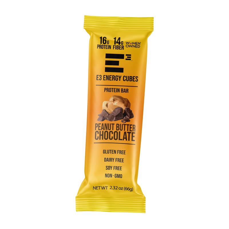 Load image into Gallery viewer, E3 Energy Cubes - Peanut Butter &amp; Chocolate Protein Bars (12 bars)
