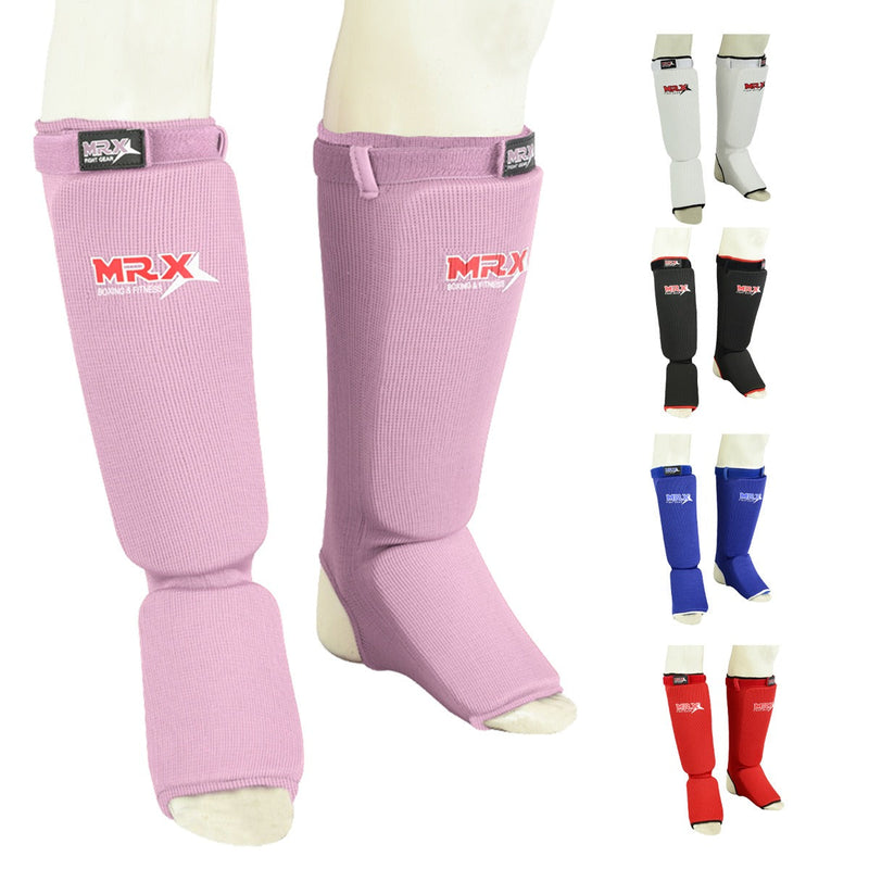Load image into Gallery viewer, MRX BOXING &amp; FITNESS Muay Thai Shin Guards Kick Boxing Leg &amp; Foot Protector Pad MMA Shin Guard Extra Padding for Men or Women
