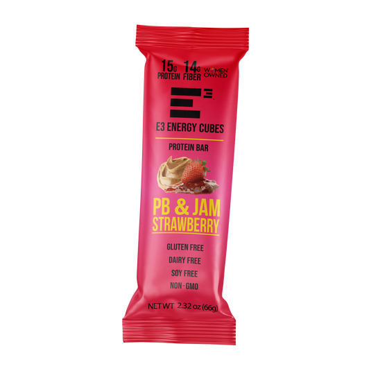 E3 Energy Cubes - PB & Jam Strawberry Protein Bars (12 bars)