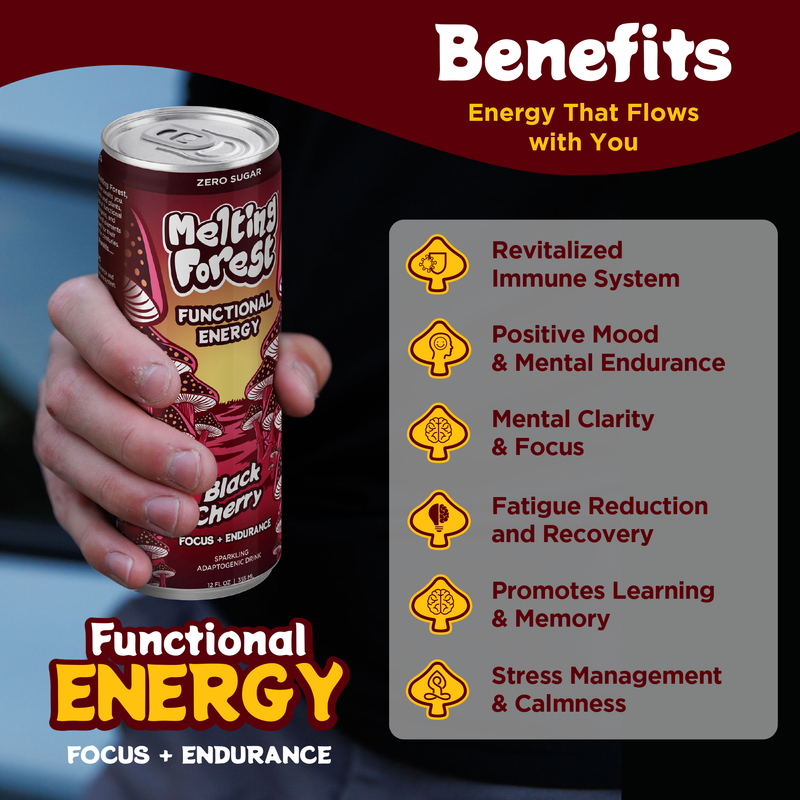 Load image into Gallery viewer, Melting Forest - Mushroom Energy Drink 12 Pack - Black Cherry
