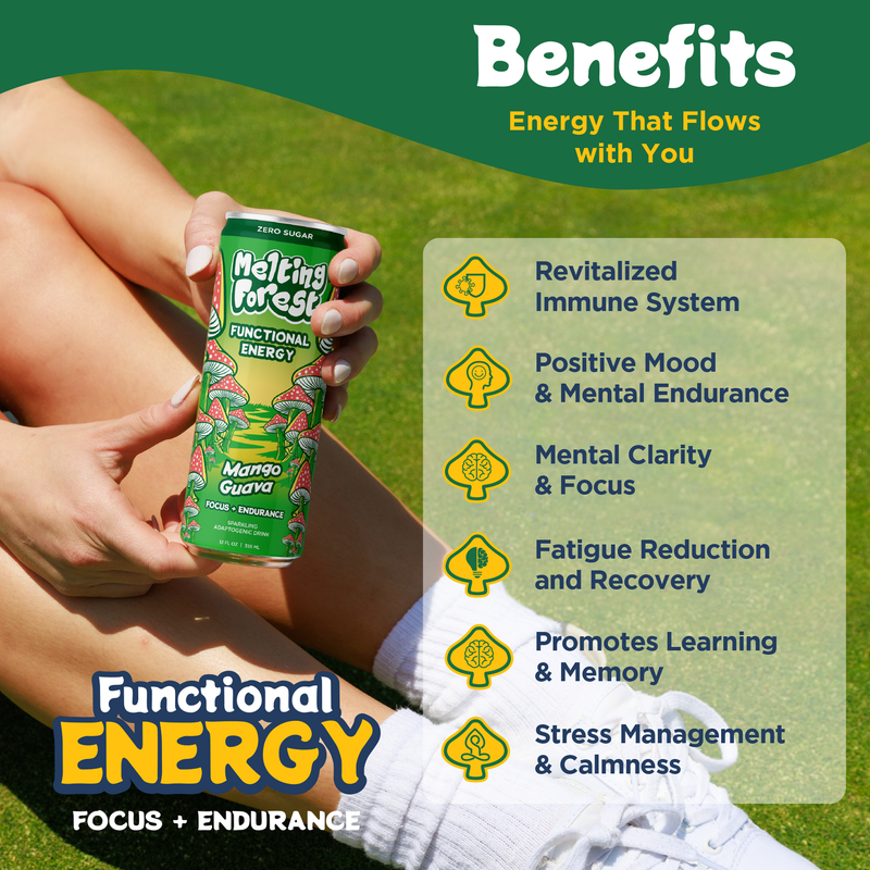 Load image into Gallery viewer, Melting Forest - Mushroom Energy Drink 12 Pack - Mango Guava
