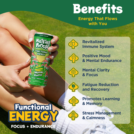 Melting Forest - Mushroom Energy Drink 12 Pack - Mango Guava
