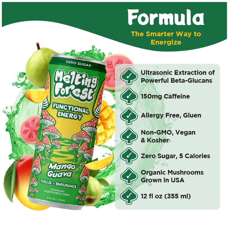 Load image into Gallery viewer, Melting Forest - Mushroom Energy Drink 12 Pack - Mango Guava
