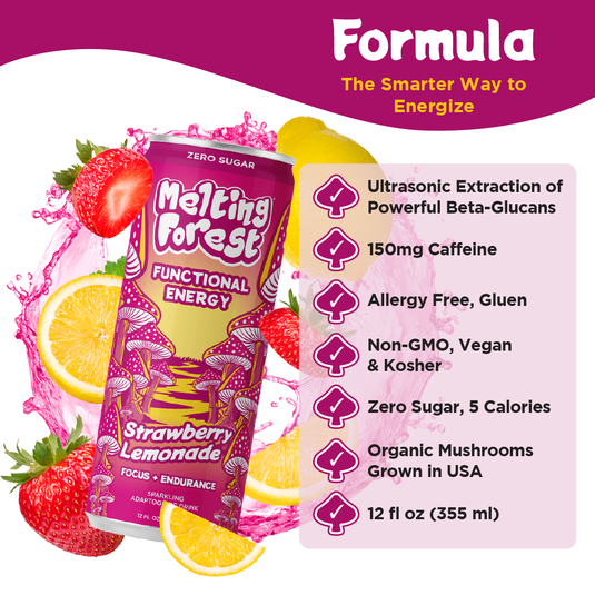 Melting Forest - Mushroom Energy Drink 12 Pack - Strawberry Lemonade