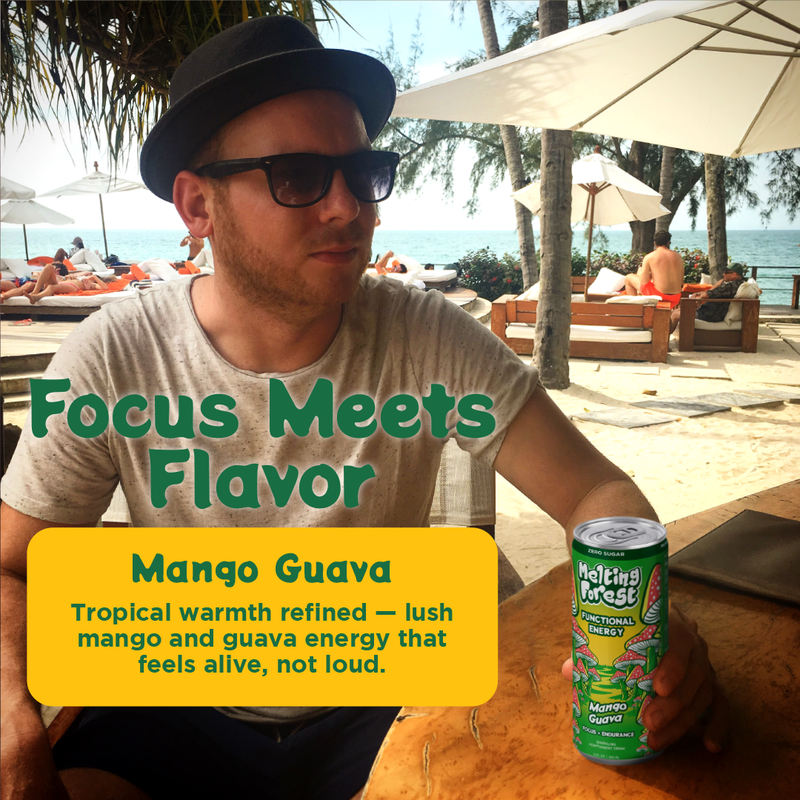 Load image into Gallery viewer, Melting Forest - Mushroom Energy Drink 12 Pack - Mango Guava
