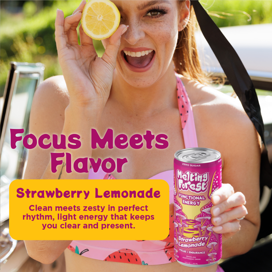 Melting Forest - Mushroom Energy Drink 12 Pack - Strawberry Lemonade