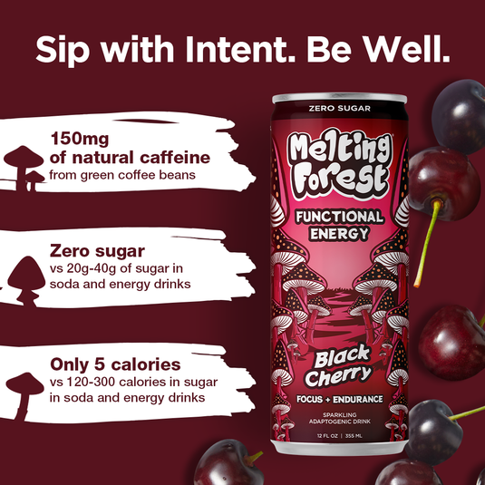 Melting Forest - Mushroom Energy Drink 12 Pack - Black Cherry