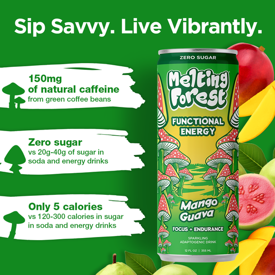 Melting Forest - Mushroom Energy Drink 12 Pack - Mango Guava