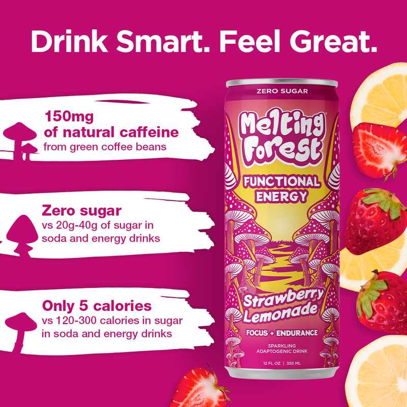 Load image into Gallery viewer, Melting Forest - Mushroom Energy Drink 12 Pack - Strawberry Lemonade
