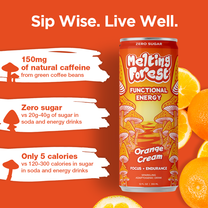 Load image into Gallery viewer, Melting Forest - Mushroom Energy Drink 12 Pack - Orange Cream
