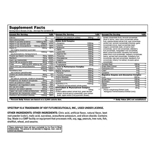 Animal Pak Powder Cherry Bomb supplement facts