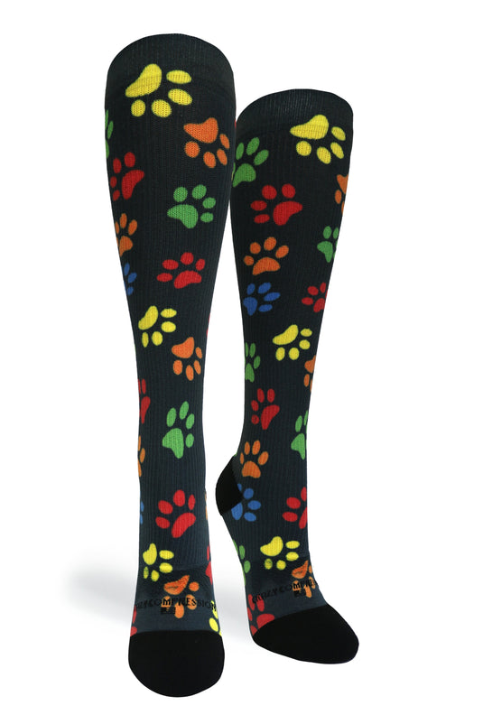 Crazy Compression - Paw Prints Black - (Standard & Extra Wide)